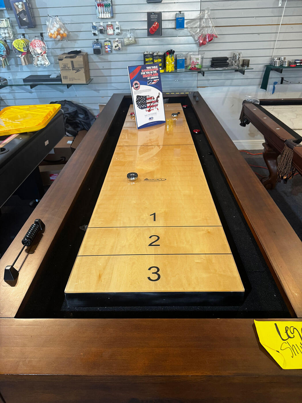 Shuffleboard table